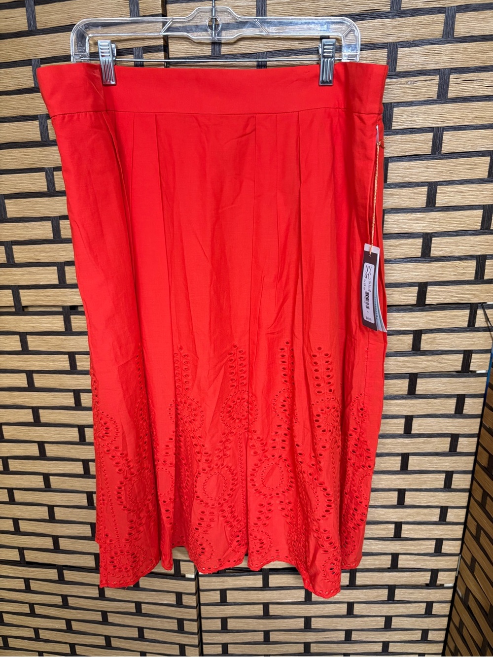 Eva Mendes red midi skirt size 18
